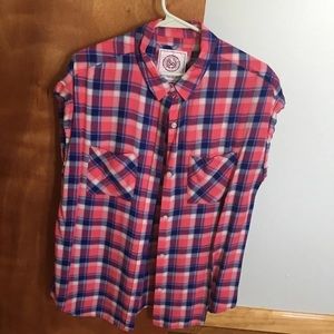 Womans Top Button Down Shirt Casual